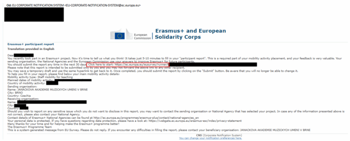 EU Survey e-mail