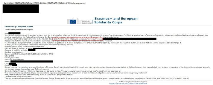 EU Survey e-mail